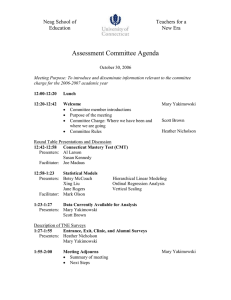 Assessment Committee Agenda Neag School of Teachers for a