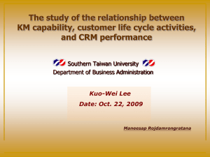 The study of the relationship between and CRM performance