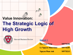 The Strategic Logic of High Growth Value Innovation: L/O/G/O