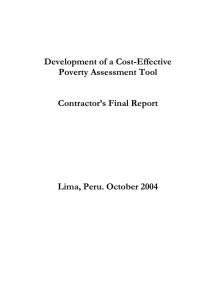 Development of a Cost-Effective Poverty Assessment Tool Contractor’s Final Report