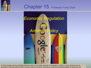 Chapter 15 Economic Regulation Antitrust Policy and