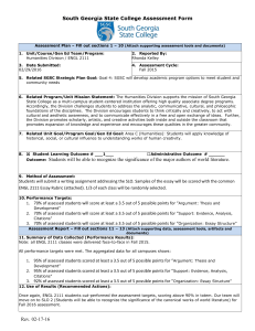 South Georgia State College Assessment Form