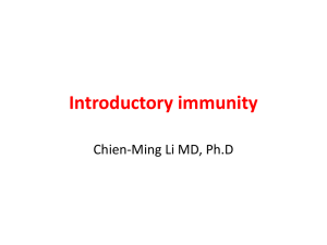 Introductory immunity Chien-Ming Li MD, Ph.D