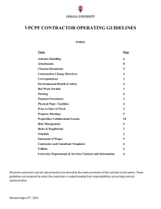 VPCPF CONTRACTOR OPERATING GUIDELINES