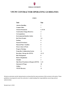 VPCPF CONTRACTOR OPERATING GUIDELINES