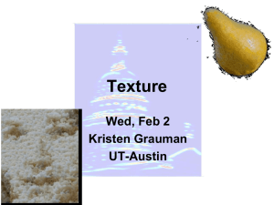 Texture Wed, Feb 2 Kristen Grauman UT-Austin