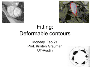 Fitting: Deformable contours Monday, Feb 21 Prof. Kristen Grauman