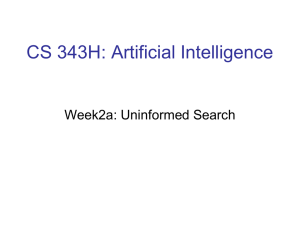 CS 343H: Artificial Intelligence Week2a: Uninformed Search