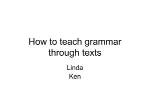 How to teach grammar through texts Linda Ken