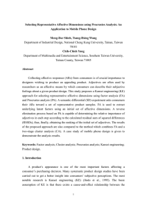 Selecting Representative Affective Dimensions using Procrustes Analysis: An