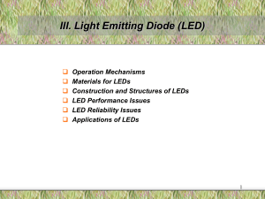 III. Light Emitting Diode (LED)