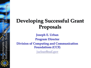 Developing Successful Grant Proposals Joseph E. Urban Program Director