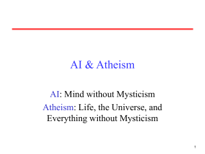AI &amp; Atheism AI Atheism : Mind without Mysticism