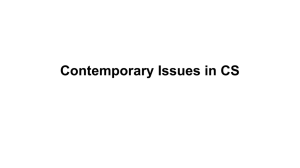 Contemporary Issues in CS