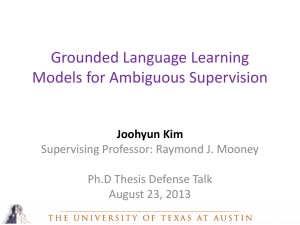 Grounded Language Learning Models for Ambiguous Supervision Joohyun Kim