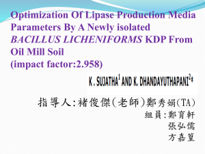 Optimization Of Lipase Production Media Parameters By A Newly isolated (impact factor:2.958)