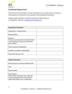 EY CertifyPoint - Americas Certification Request Form