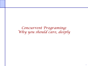 Concurrent Programing: Why you should care, deeply 1