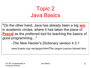 Topic 2 Java Basics