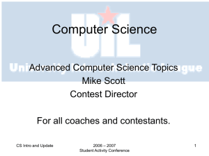 Computer Science Advanced Computer Science Topics Mike Scott Contest Director