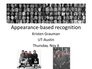 Appearance-based recognition Kristen Grauman UT-Austin Thursday, Nov 6