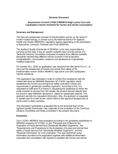 Decision Document Lepidoptera insects resistant) for human and animal consumption