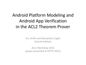 Android Platform Modeling and Android App Verification in the ACL2 Theorem Prover