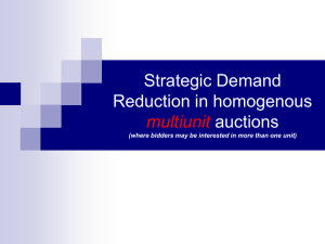 Strategic Demand Reduction in homogenous auctions multiunit