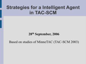 Strategies for a Intelligent Agent in TAC-SCM 28 September, 2006