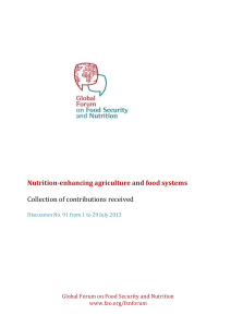 Nutrition-enhancing agriculture and food systems  Collection of contributions received