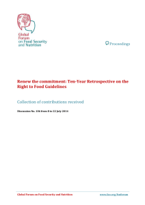 Renew the commitment: Ten-Year Retrospective on the Right to Food Guidelines