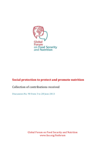 Social protection to protect and promote nutrition  Collection of contributions received