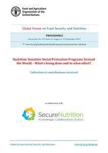 Nutrition-Sensitive Social Protection Programs Around