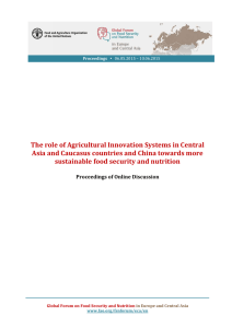 The role of Agricultural Innovation Systems in Central