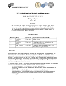 NGAO Calibration Methods and Procedures Christopher Neyman May 5, 2010