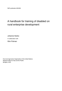 A handbook for training of disabled on rural enterprise development Johanne Hanko