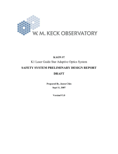 K1 Laser Guide Star Adaptive Optics System DRAFT