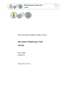 Operations Maintenance Plan (Draft)  Next Generation Adaptive Optics System