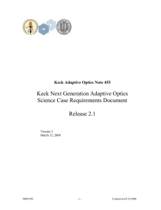 Keck Next Generation Adaptive Optics Science Case Requirements Document  Release 2.1