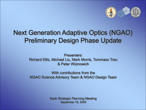 Next Generation Adaptive Optics (NGAO) Preliminary Design Phase Update