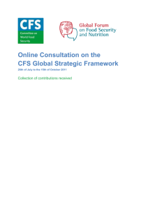 Online Consultation on the CFS Global Strategic Framework  Collection of contributions received