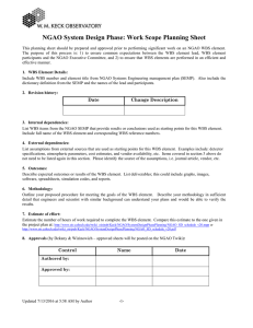 NGAO System Design Phase: Work Scope Planning Sheet