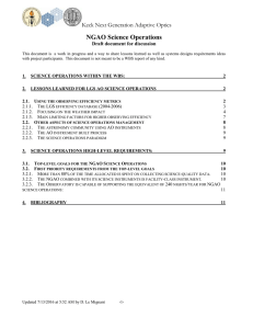 NGAO Science Operations Keck Next Generation Adaptive Optics Draft document for discussion