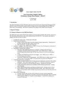 Next Generation Adaptive Optics: Preliminary Design Phase Replan -- DRAFT