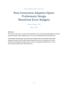 Next Generation Adaptive Optics Preliminary Design Wavefront Error Budgets Abstract