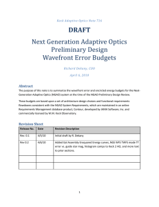 DRAFT Next Generation Adaptive Optics Preliminary Design Wavefront Error Budgets