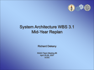 System Architecture WBS 3.1 Mid-Year Replan Richard Dekany NGAO Team Meeting #6