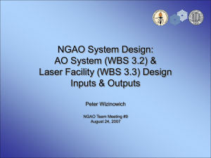 NGAO System Design: AO System (WBS 3.2) &amp; Inputs &amp; Outputs