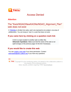 Access Denied The &#34;Keck/NGAO/NewKAONs/NGAO_Alignment_Plan&#34; web does not exist Attention