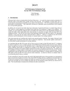 DRAFT AO Performance Estimation Tool for the NIR TTS Preliminary Design